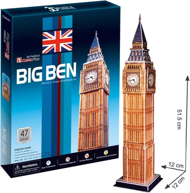 CUBICFUN 3D puslespil Big Ben 44 brikker