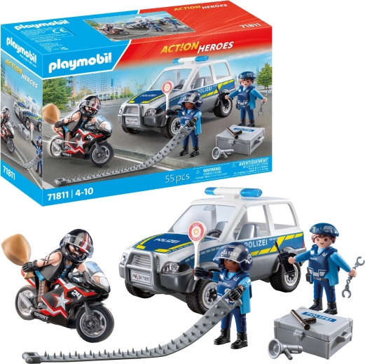 Playmobil City Heroes politijagt – bil, motorcykel og figurer
