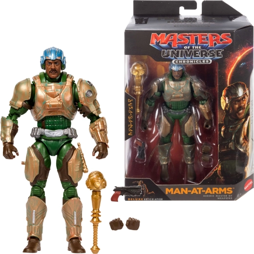 Figur Mattel Masters of the Universe Chronicles Man-at-Arms 17 cm med tilbehør