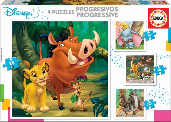 Educa puslespil Disney eventyr 4i1