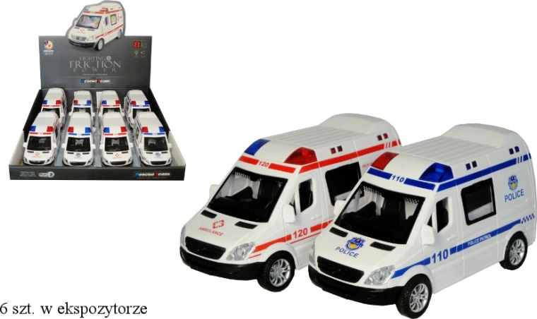 Ambulance med lys og lyd - 1 stk.