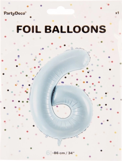 Folieballon tal 6 blå 86 cm