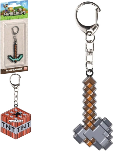 Minecraft-metalnøglering formet som en hakke - 1 stk.