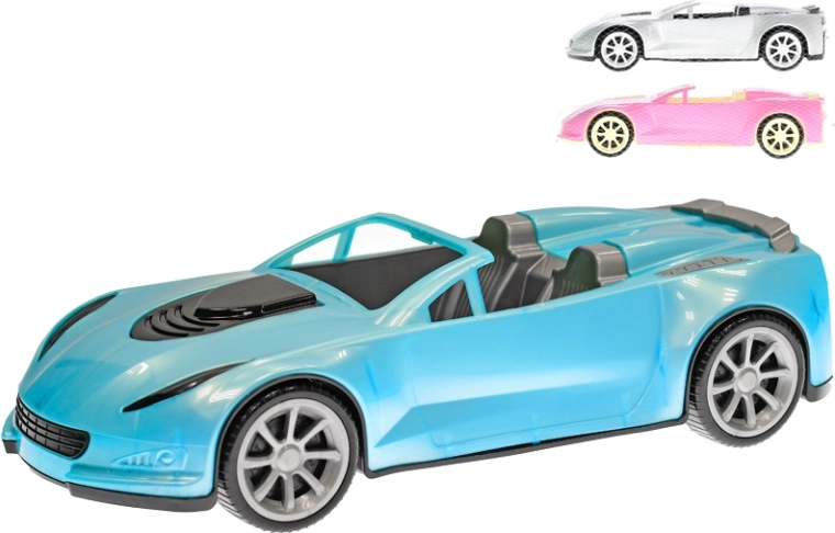 Plastisk cabriolet til børn 39 cm med frihjul