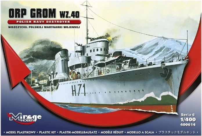 Mirage modelbyggesæt skib ORP Grom WZ40 S06