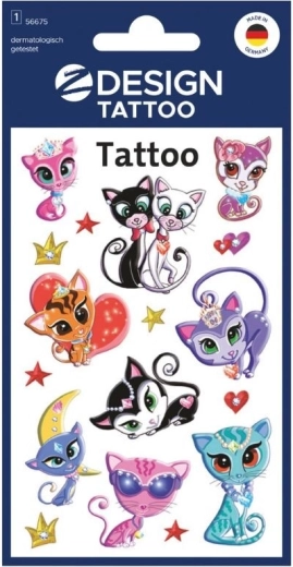 Børne midlertidige tatoveringer med kattemotiv