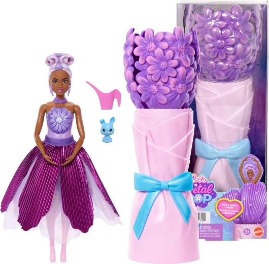 barbie petal pop blomsteroverraskelse lilla tusindfryd + tilbehør