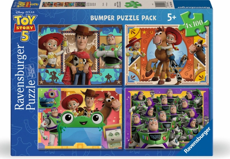 Ravensburger puslespil Toy Story: Historien om legetøj 5 – 4x100 brikker