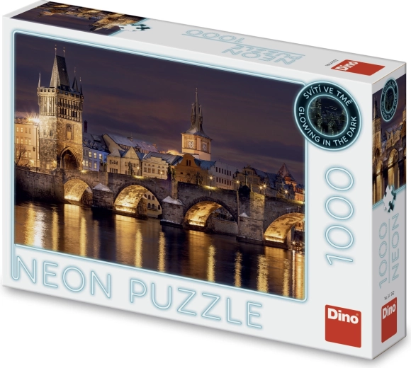 Puzzle Natlig Karlsbro neon 1000 brikker