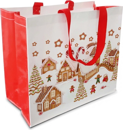 Indkøbstaske med honningkageby 43 × 37 × 21,5 cm