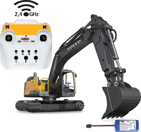 Volvo EC160E RC-gravemaskine i metal, skala 1:16 med nedrivningssæt