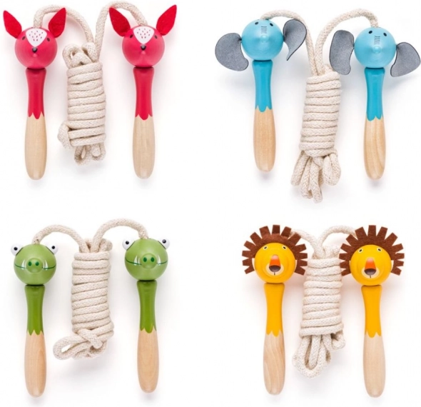 Hoppe reb til børn med træhåndtag i dyreform