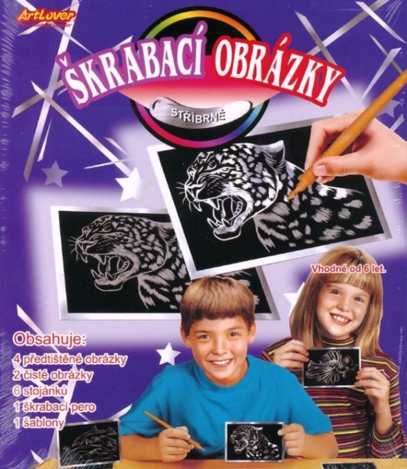 ArtLover skrabebilleder sølv – sæt 6 stk.