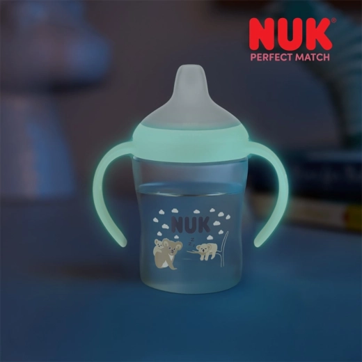 Trænings-sutteflaske NUK Perfect Match – lyser i mørke, koala, 150 ml