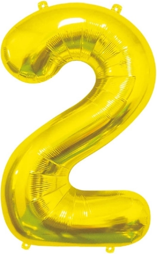 Folieballon tal 2, guld 85 cm