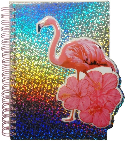 Holografisk dagbog med flamingo
