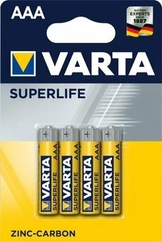 Varta Superlife AAA R03 zink-kulstof batterier 1,5 V, blister 4 stk.