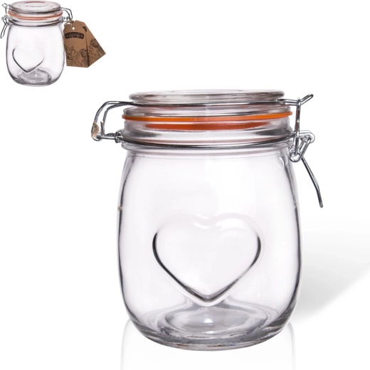 Glasbeholder med klaplåg Bela hjerte 0,75 l