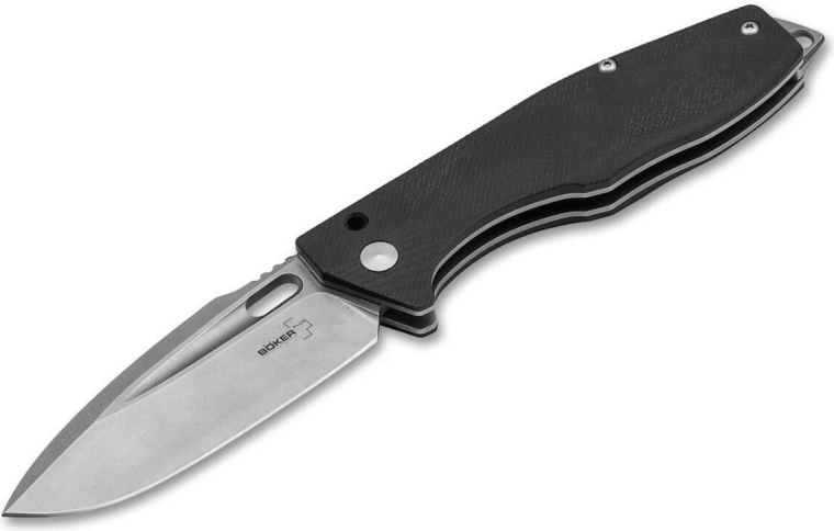 Lommekniv Böker Plus Caracal Folder 42, 8,7 cm, stonewash, sort G10