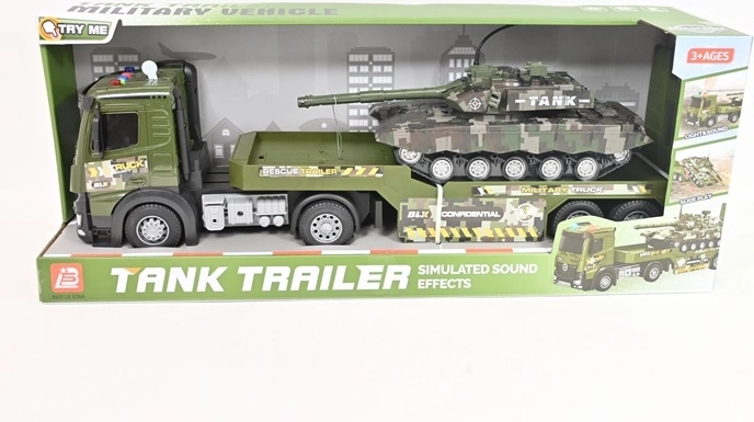 Militærlastbil med lyd og tank