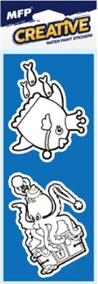 Maling med vand – skumklistermærker, sæt med 2 stk., mix af motiver