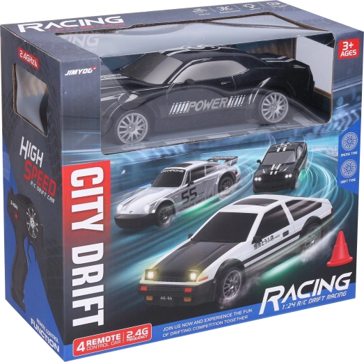 Drift-RC-bil med fjernbetjening sort 21,5 cm