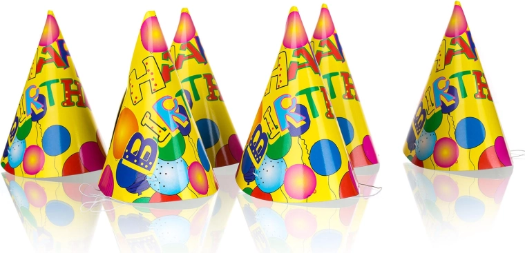 Papirfesthatte MY PARTY, mix af farver, 6 stk.