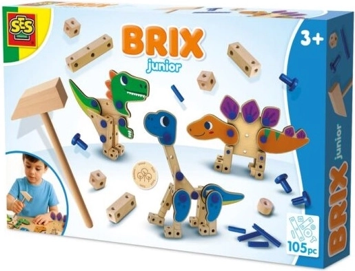 SES Brix junior dinosaurer – byggesæt i træ