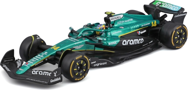 Bburago Aston Martin AMR25 2025 #14 Fernando Alonso 1:43 i dekorativ boks