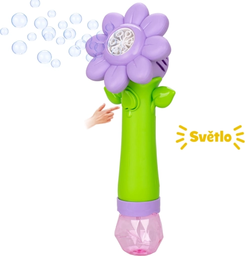 Sun Fun boblemaskine formet som en blomst med LED-belysning