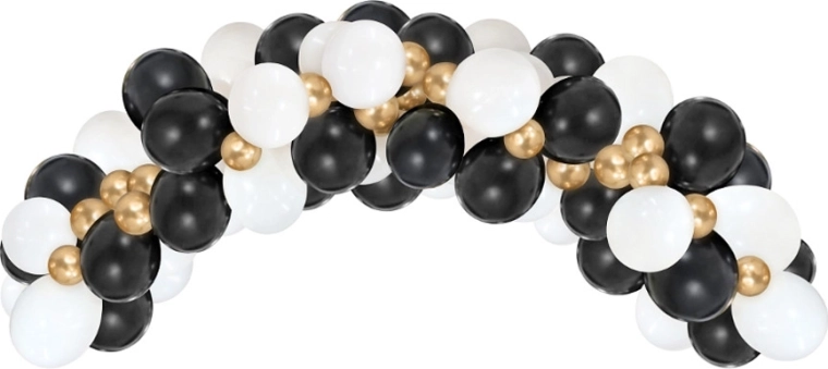 Ballonguirlande Beauty&Charm hvid-guld-sort