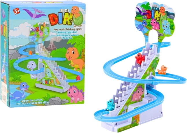 sjov dinosaurbane med trapper, lys og lyde