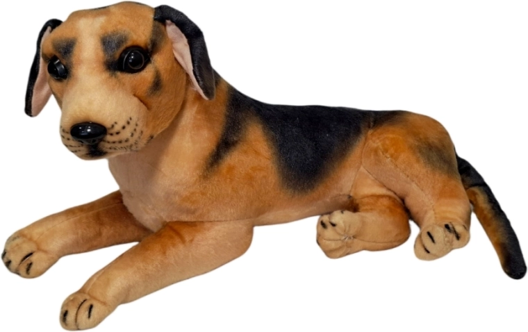 Plys hund i brun-sort udførelse
