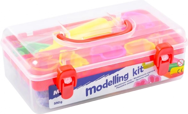 Modelærsæt med modellervoks 7 farver, forme og kagerulle (550 g)