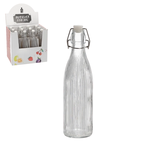 Rund flaske 550 ml med mekanisk lukning (12 stk.)