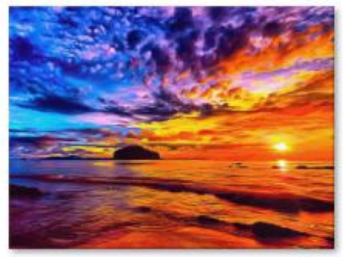 Diamantmaling – solnedgang over havet 40 × 30 cm
