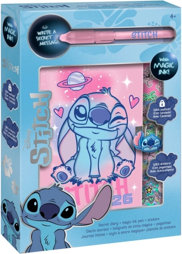 Gavesæt med Stitch-hemmelig dagbog i A4-format og magisk pen