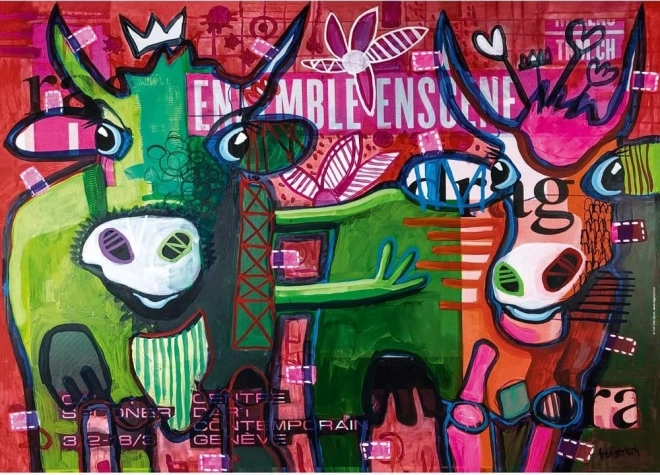 Puslespil HEYE Stribede køer 1000 brikker