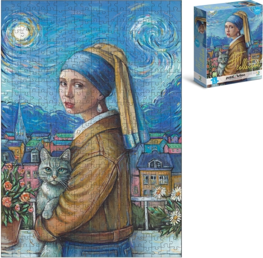 Puslespil Pigen med perleørering 500 brikker (47 × 33 cm) i æske