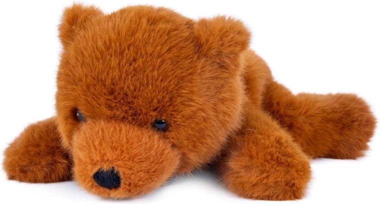 Liggende brun plysbamse 19 × 27 cm