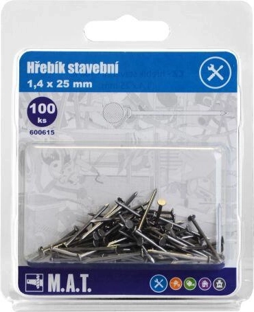 Byggesøm 25 × 1,4 mm, 100 stk.