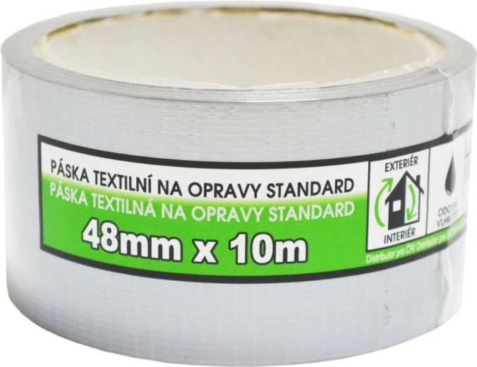 Universal klæbende tape 48 mm × 10 m sølvfarvet