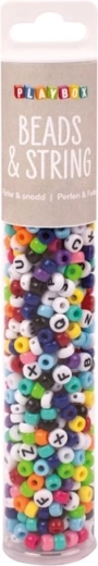 Playbox farvede perler i rør, 650 stk – mix af former
