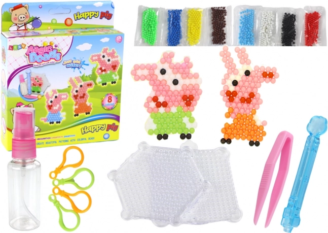 Vandperler DIY – sæt med 8 farver og grisemotiver