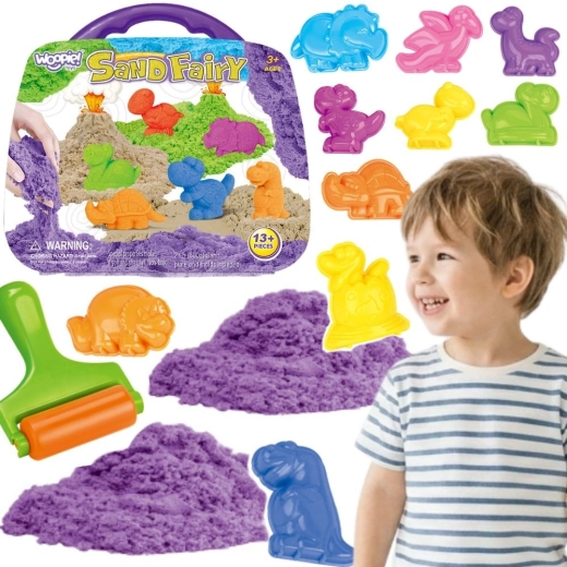 Woopie kinetisk sand dinosaurer i kuffert – 13 dele
