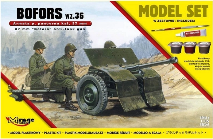 Panserværnskanon BOFORS wz. 36 37 mm – byggesæt 1/35 startsæt
