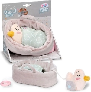 BABY born for babies spillende plysbamse Berta med kurv