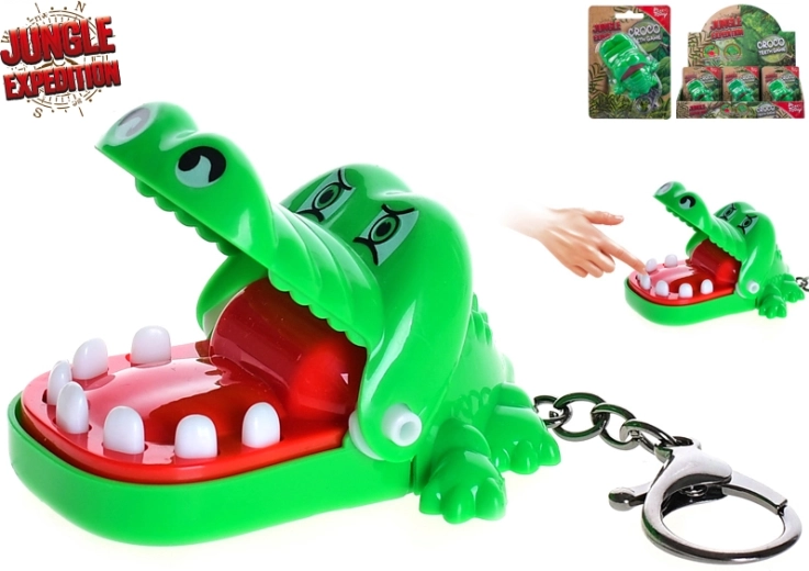 Jungle Expedition nøglering med krokodillespil 7 cm
