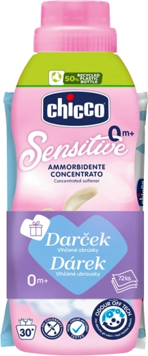 Chicco skyllemiddel Baby Sensitive Blomsterkram 750 ml + vådservietter 72 stk gratis