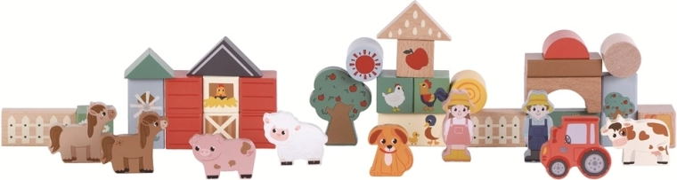 2Kids Toys træklodser Livet på gården, 36 dele